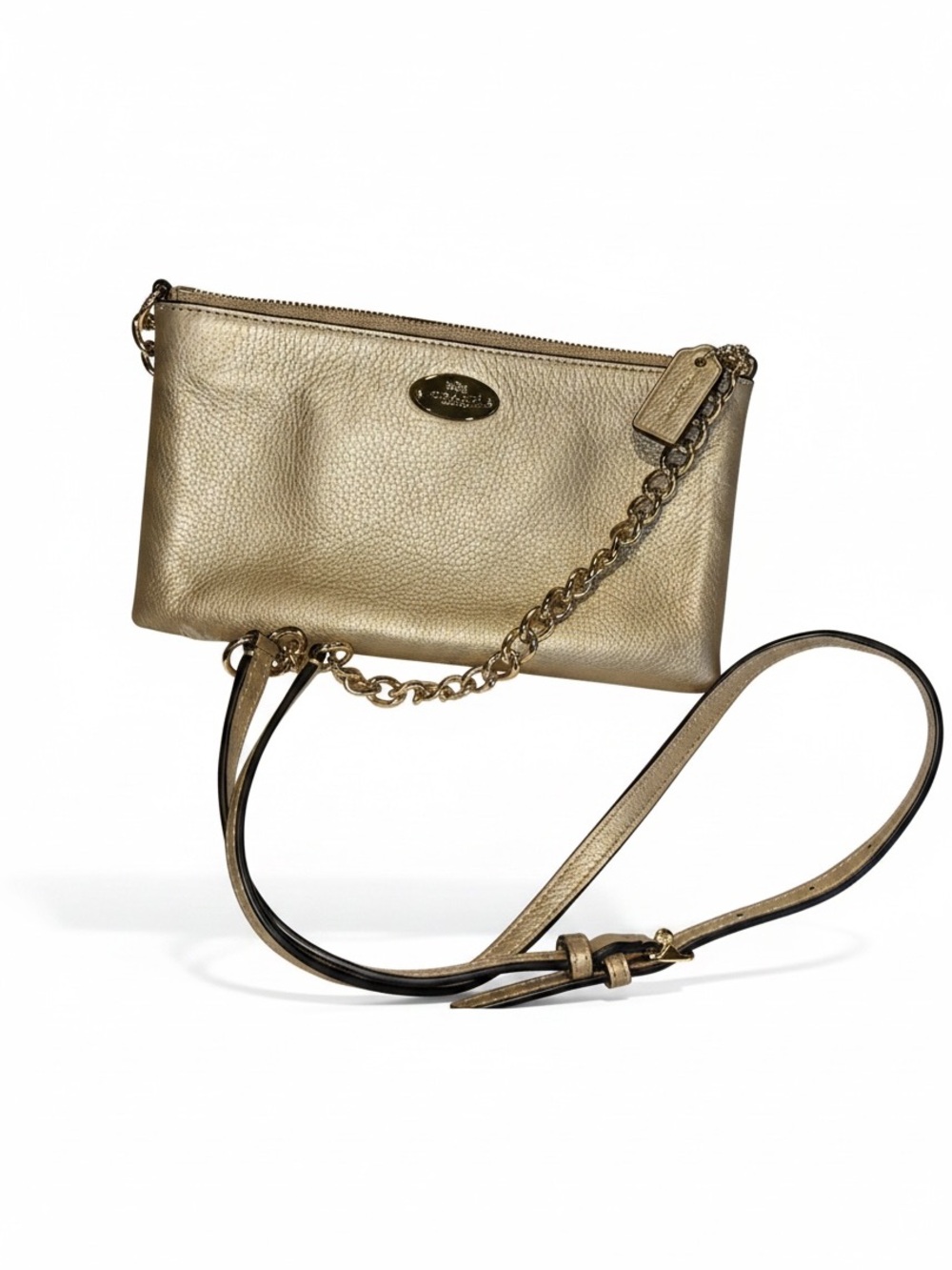Coach Gold Metallic Leather Crossbody